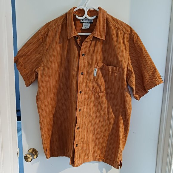 Columbia Men's Button Down Shirt Large Orange - Picture 2 of 4